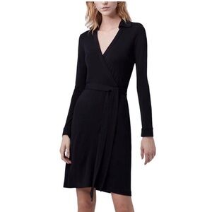 Diane Von Furstenberg Black Long Sleeve wrap Dress